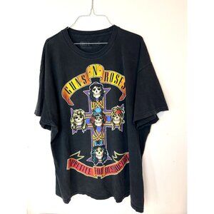 Guns N Roses Graphic Band Tee T-shirt 2X Men's Distressed Destroyed Axl Rose